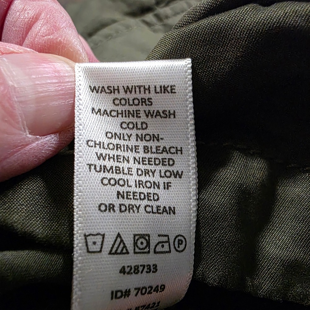 Loft Olive Green Utility Jacket‎ Drawstring Waist Cargo Pockets Women's Small - Picture 11 of 11
